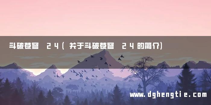 斗破苍穹 24(关于斗破苍穹 24的简介)